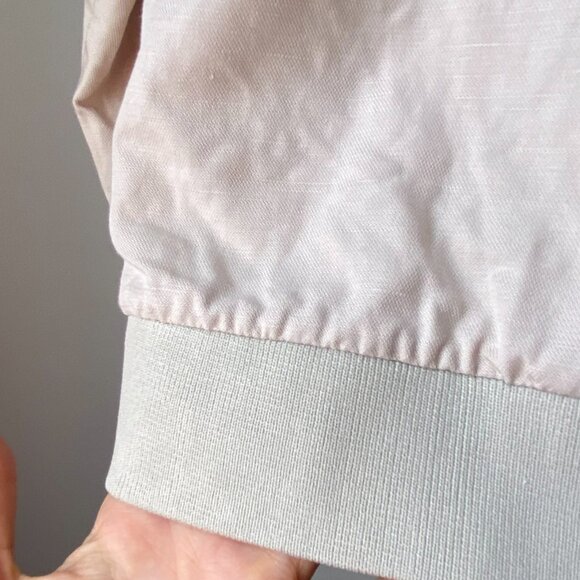 🍂 Light Beige Cream Modern Minimalist Canva Bomber Jacket - Picture 7 of 8